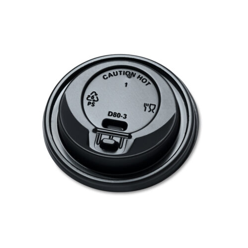 Herald Lift-Lock PS Domed Lids 8oz Black